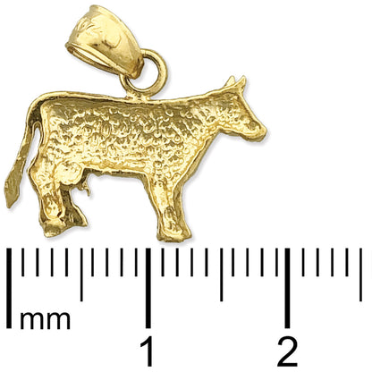 14K Gold Cow Mini Charm