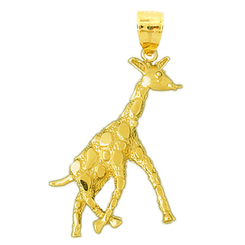 14K Gold Walking Giraffe Pendant