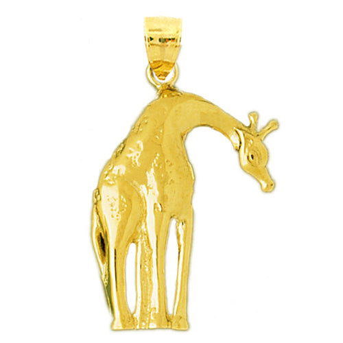 14K Gold 32MM Giraffe Pendant