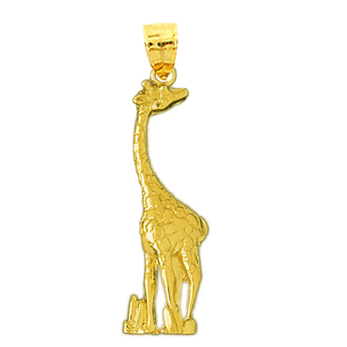 14K Gold 38MM Giraffe Pendant
