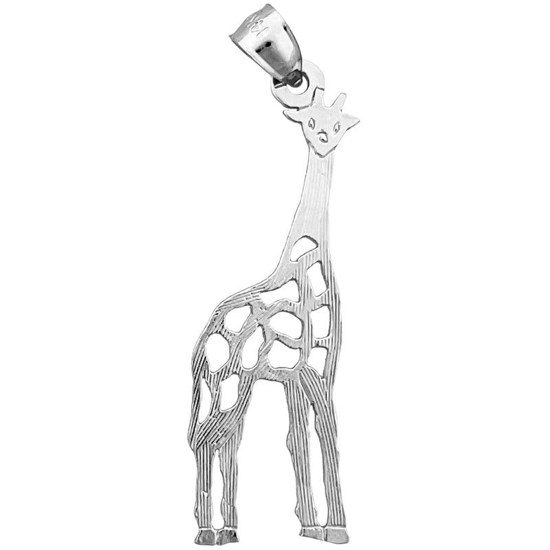 14K Gold 35MM Cut-Out Giraffe Pendant