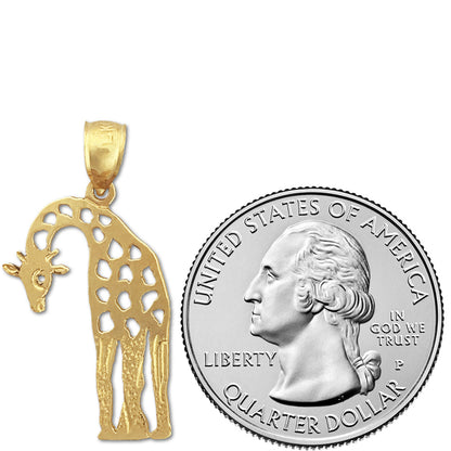14K Gold Cut-Out Giraffe Pendant