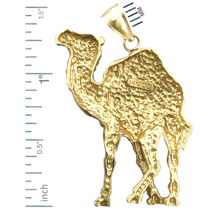 14K Gold 36MM Camel Pendant