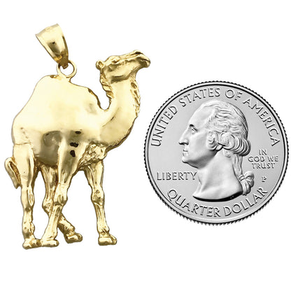 14K Gold 36MM Camel Pendant
