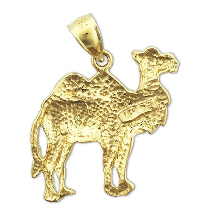 14K Gold Camel with Two Humps Pendant