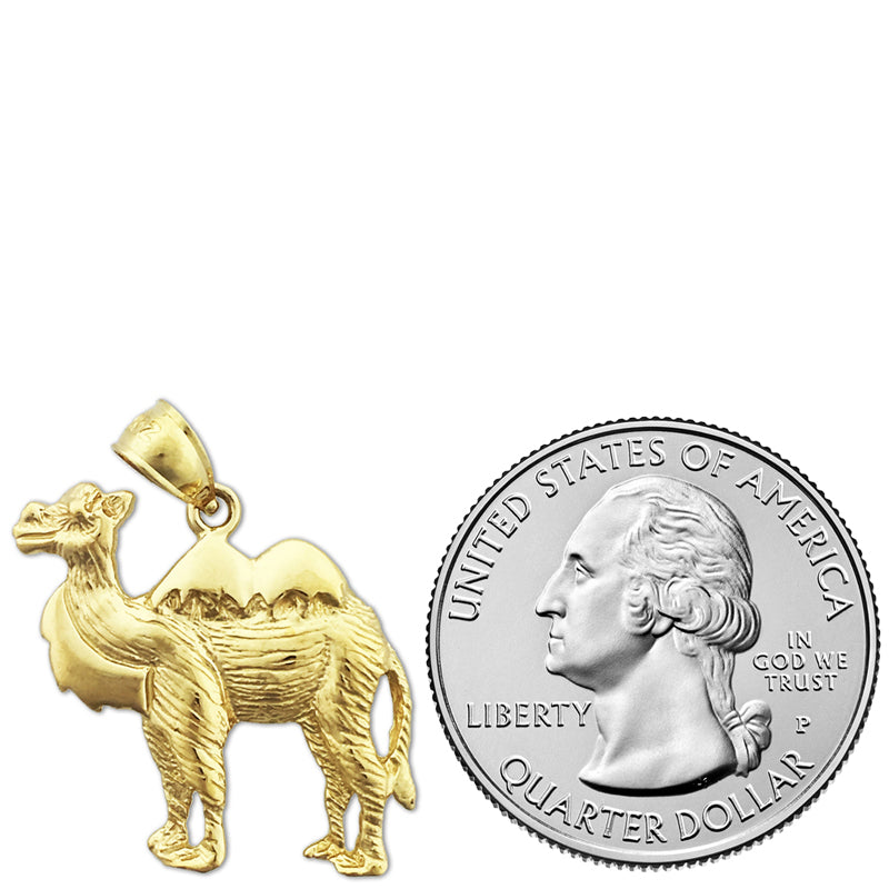 14K Gold Camel with Two Humps Pendant