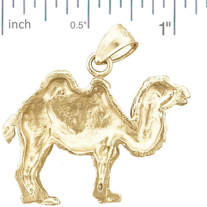 14K Gold Bactrian Camel Pendant