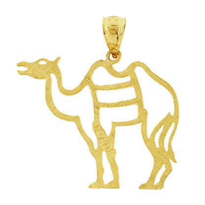 14K Gold Cut-Out Camel Pendant