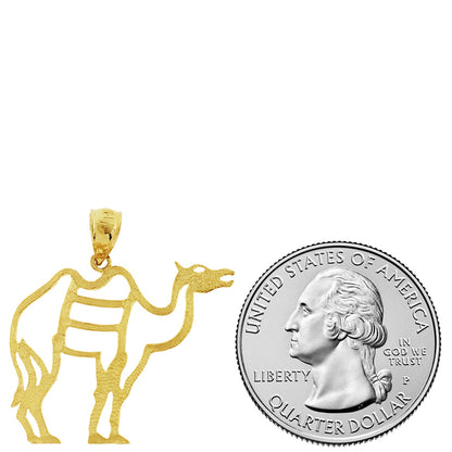 14K Gold Cut-Out Camel Pendant
