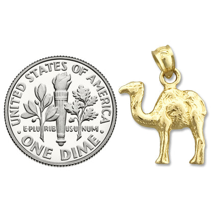 14K Gold 3D Camel Charm