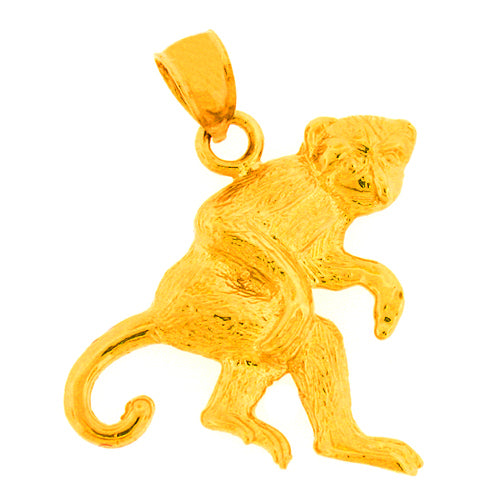 14K Gold Lemur Monkey Pendant