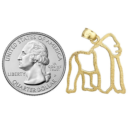 14K Gold Cut-Out Gorilla Pendant