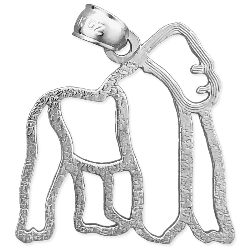 14K Gold Cut-Out Gorilla Pendant