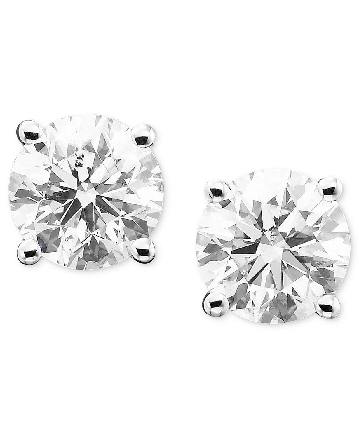 1.0 Carat TW AGS Certified Round Diamond Solitaire Stud Earrings