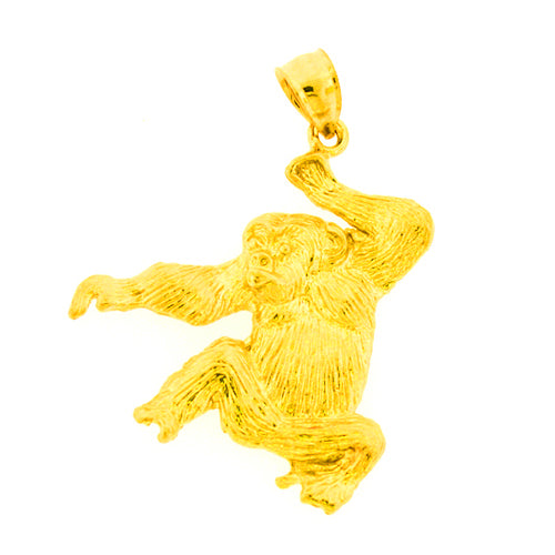 14K Gold Gorilla Pendant