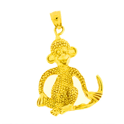 14K Gold Monkey Pendant