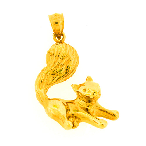 14K Gold 23MM Squirrel Pendant
