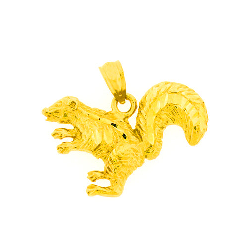 14K Gold 16MM Squirrel Pendant