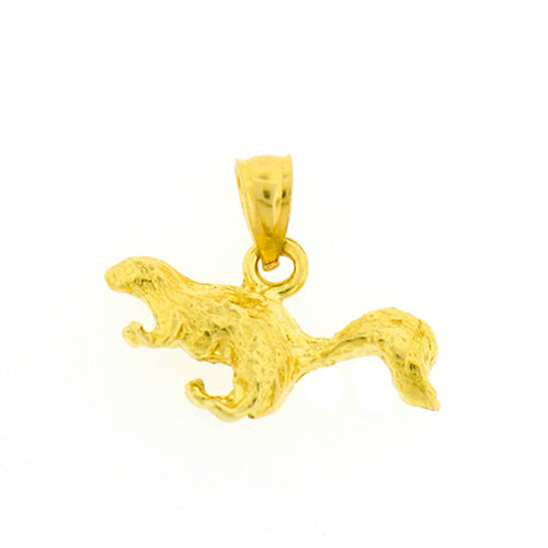 14K Gold 3D Squirrel Charm