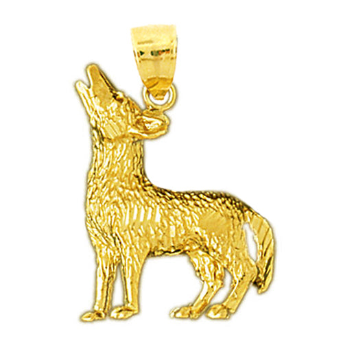 14K Gold Sly Fox Pendant