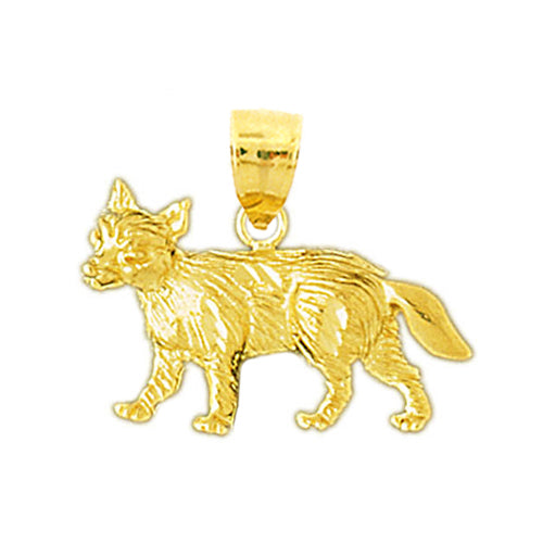 14K Gold Fox Pendant