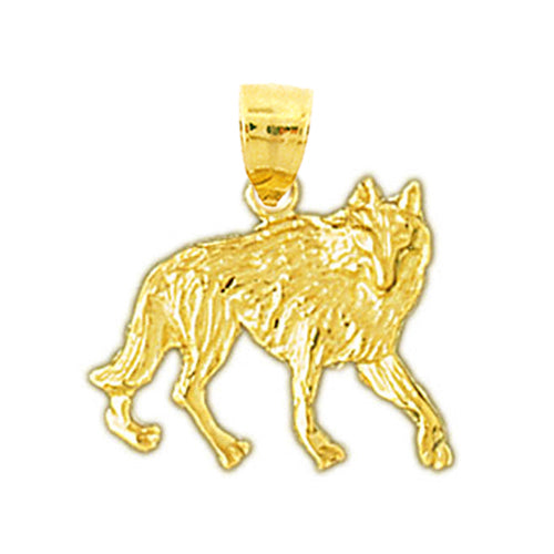 14K Gold Coyote Charm