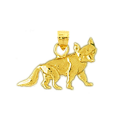 14K Gold Coyote Calf Charm