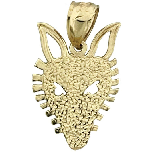 14K Gold Silhouette Coyote Face Charm