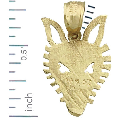 14K Gold Silhouette Coyote Face Charm