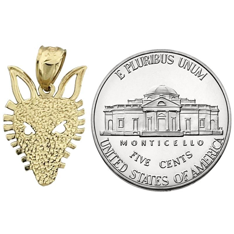 14K Gold Silhouette Coyote Face Charm