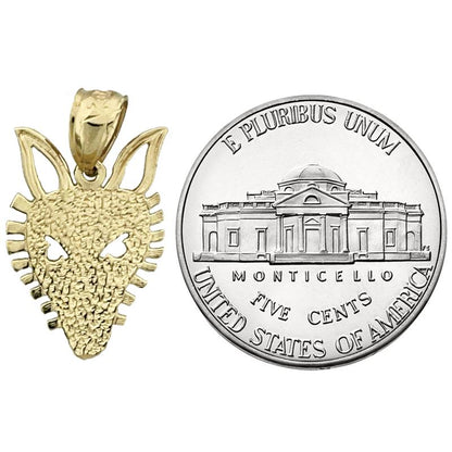 14K Gold Silhouette Coyote Face Charm