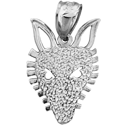 14K Gold Silhouette Coyote Face Charm