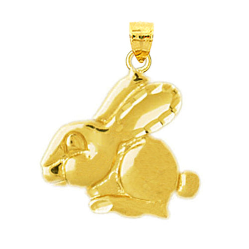 14K Gold Bunny Pendant