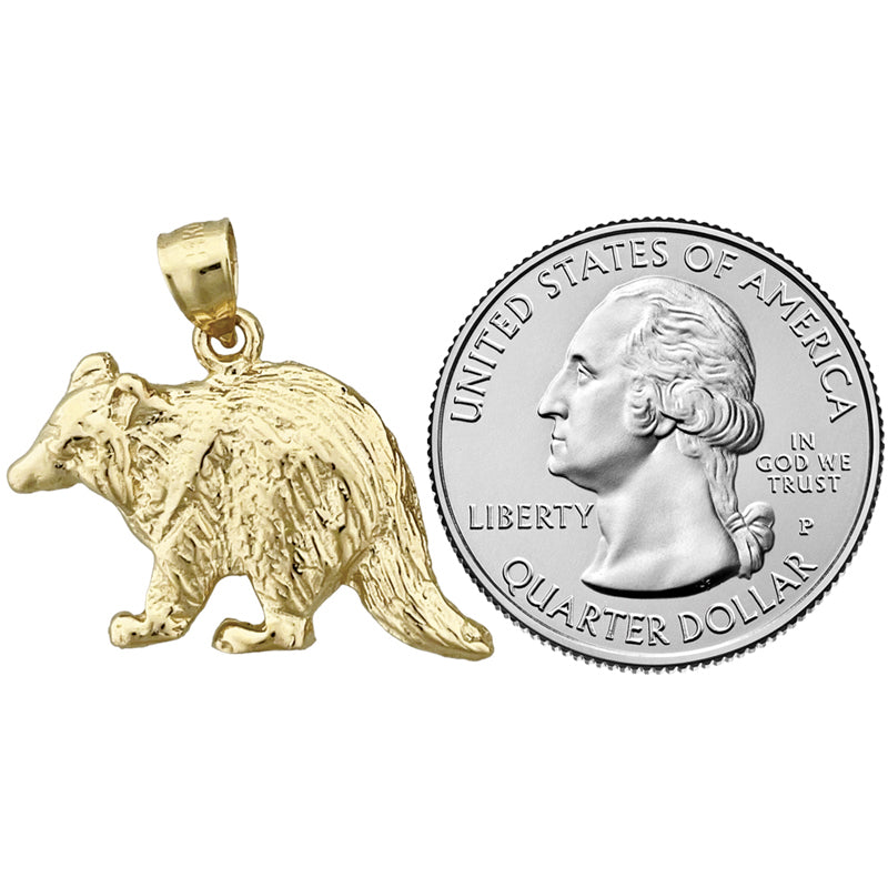 14K Gold Raccoon Pendant