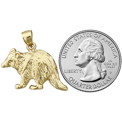 14K Gold Raccoon Pendant