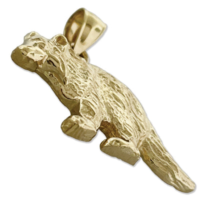 14K Gold Raccoon Pendant