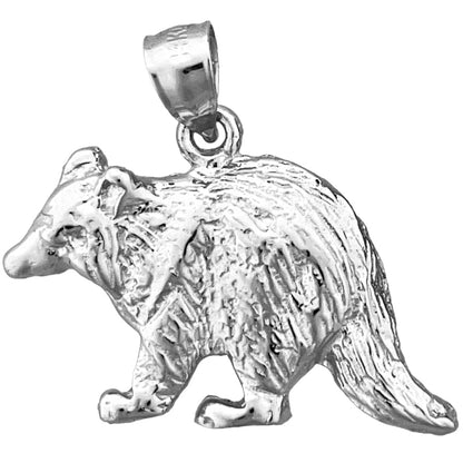 14K Gold Raccoon Pendant