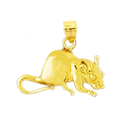 14K Gold Rat Charm