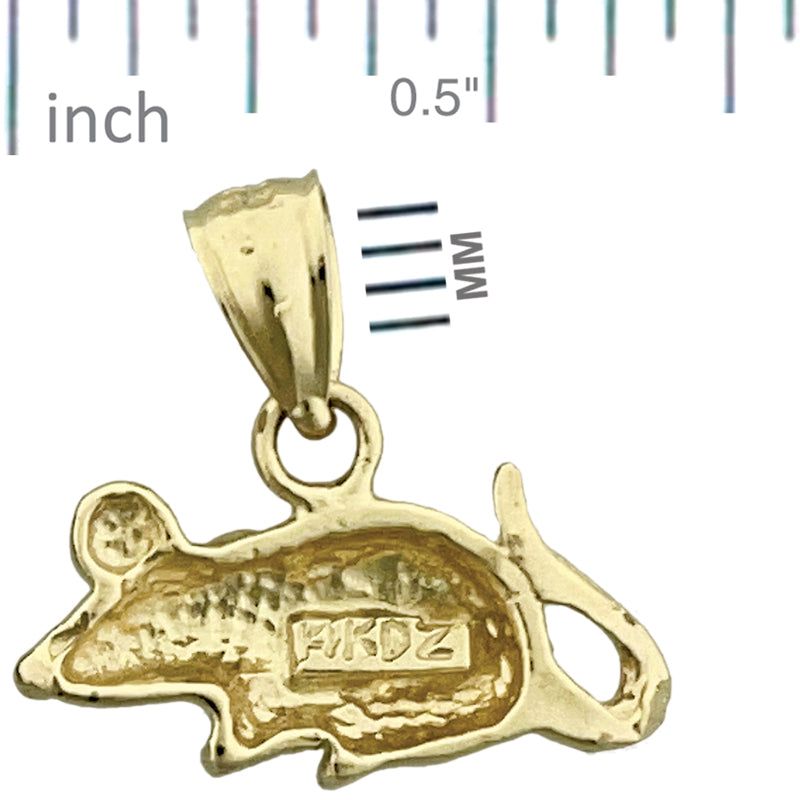 14K Gold 18MM Mouse Charm
