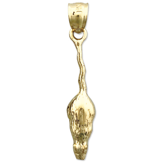14K Gold 25MM Mouse Pendant