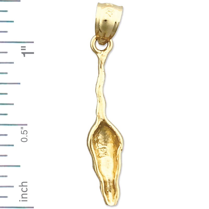 14K Gold 25MM Mouse Pendant