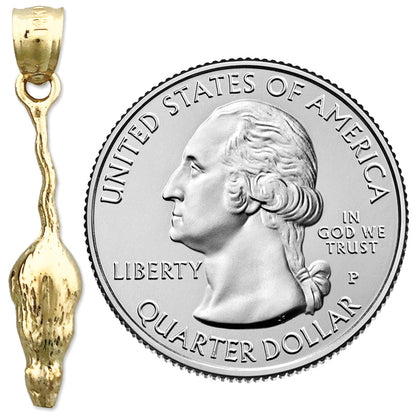 14K Gold 25MM Mouse Pendant