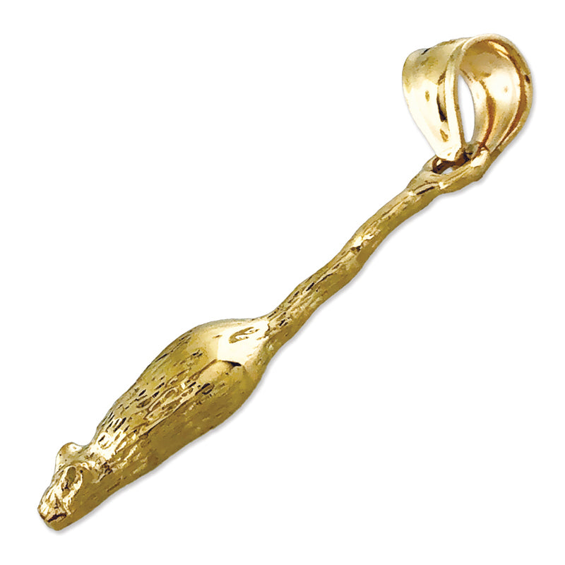 14K Gold 25MM Mouse Pendant