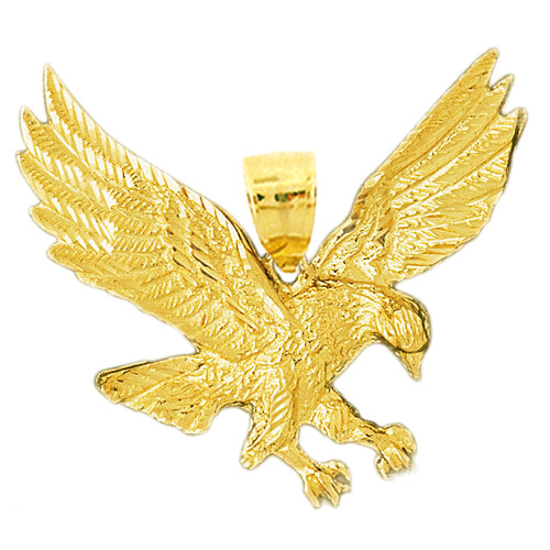 14K Gold 50MM Eagle Pendant