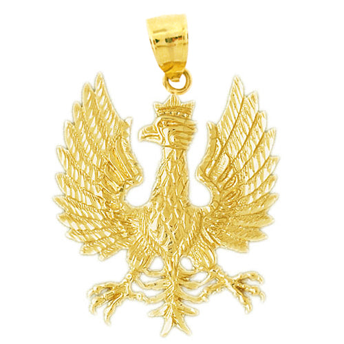 14K Gold Eagle Crest Pendant