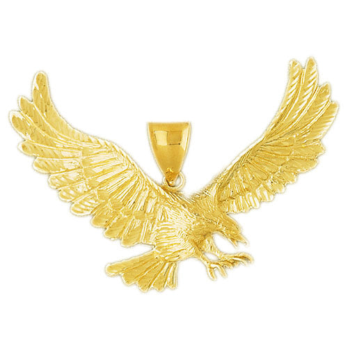 14K Gold 65MM Great Eagle Pendant