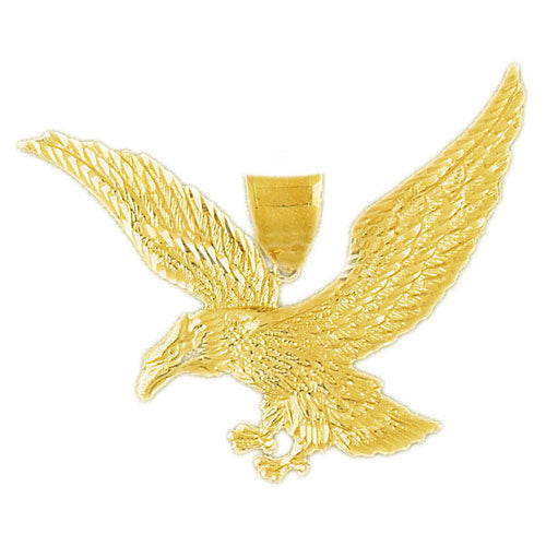 14K Gold 55MM Bald Eagle Pendant