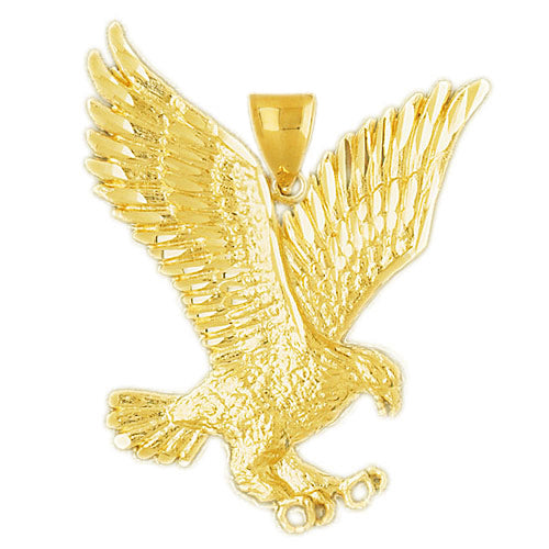 14K Gold 50MM Golden Eagle Pendant