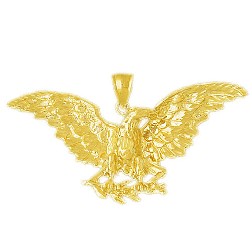 14K Gold Eagle with Branch Pendant