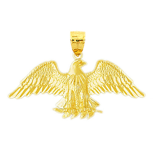 14K Gold Preching Eagle Pendant